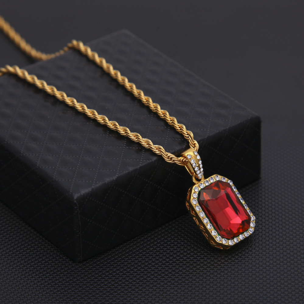 Men Accessories Singapore - Kalung Hip Hop Mini Berlian Tersemat