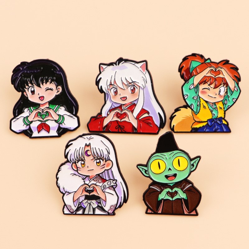 Lapel Pin Enamel - Pin Enamel Bentuk Hati Karakter Fantasi