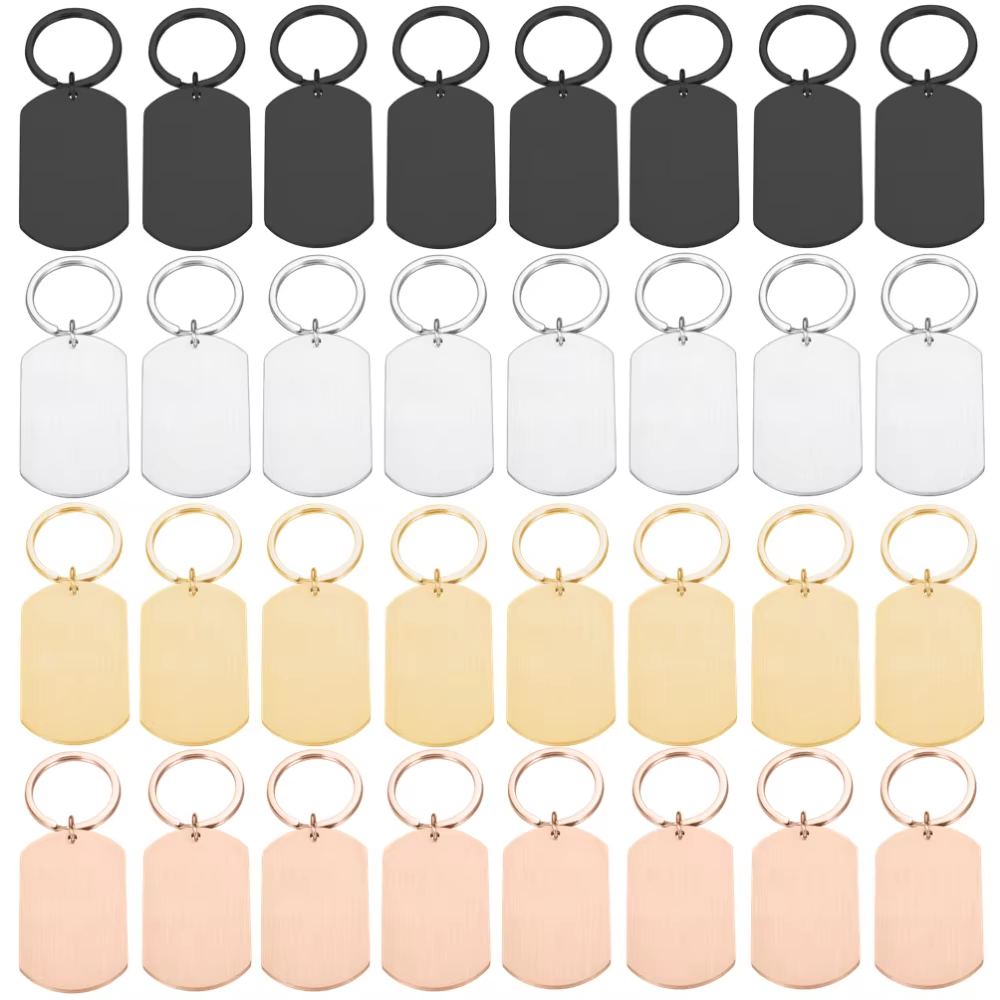 Men Accessories Silver - 10 Buah Gantungan Kunci Tag Logam