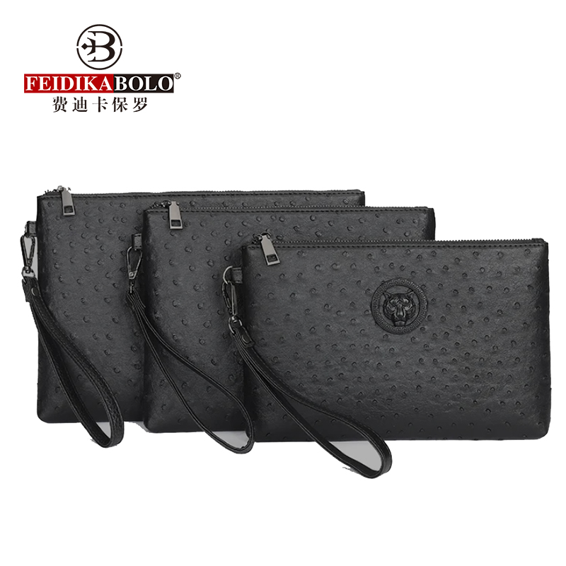 Men Accessories Box - Tas genggam pria desain kepala harimau