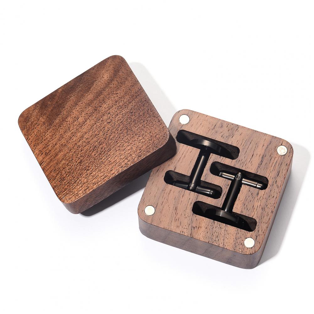 Men Accessories Gift Box - Kotak Kancing Manset Walnut Kayu Solid