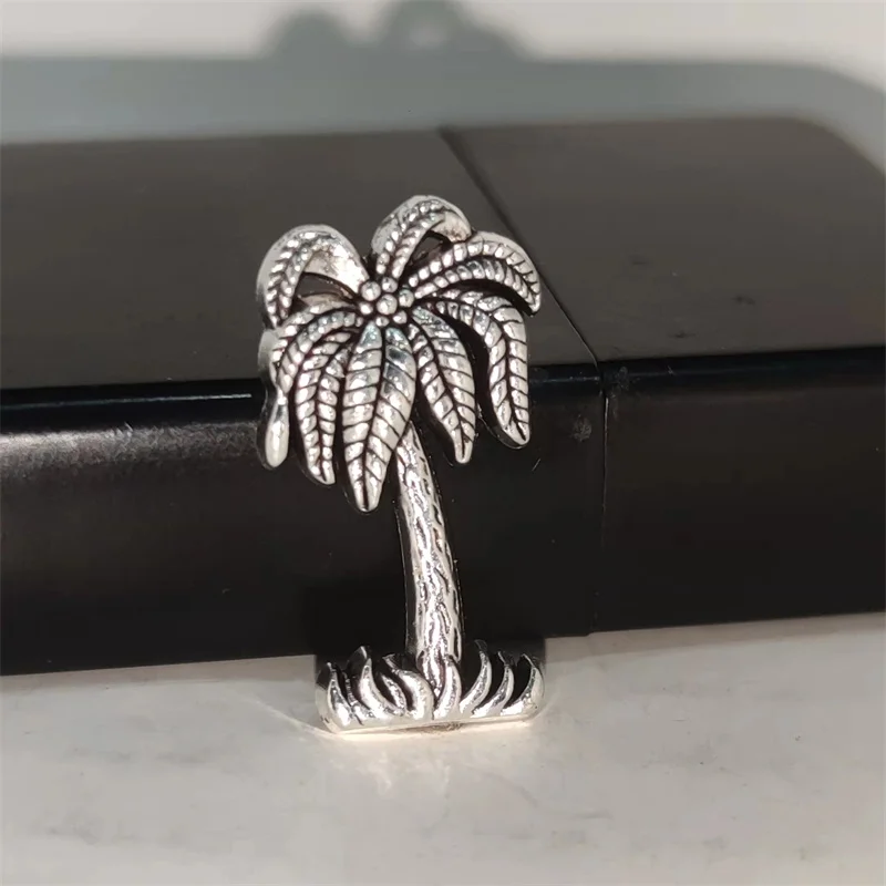 Men Accessories Silver - Lencana Paduan Logam DIY Pohon Kelapa