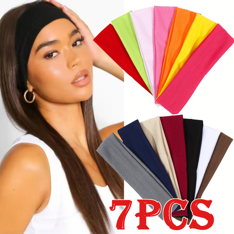 Men'S Yoga Accessories - 7Pcs Ikat Rambut Elastis Solid, Headband