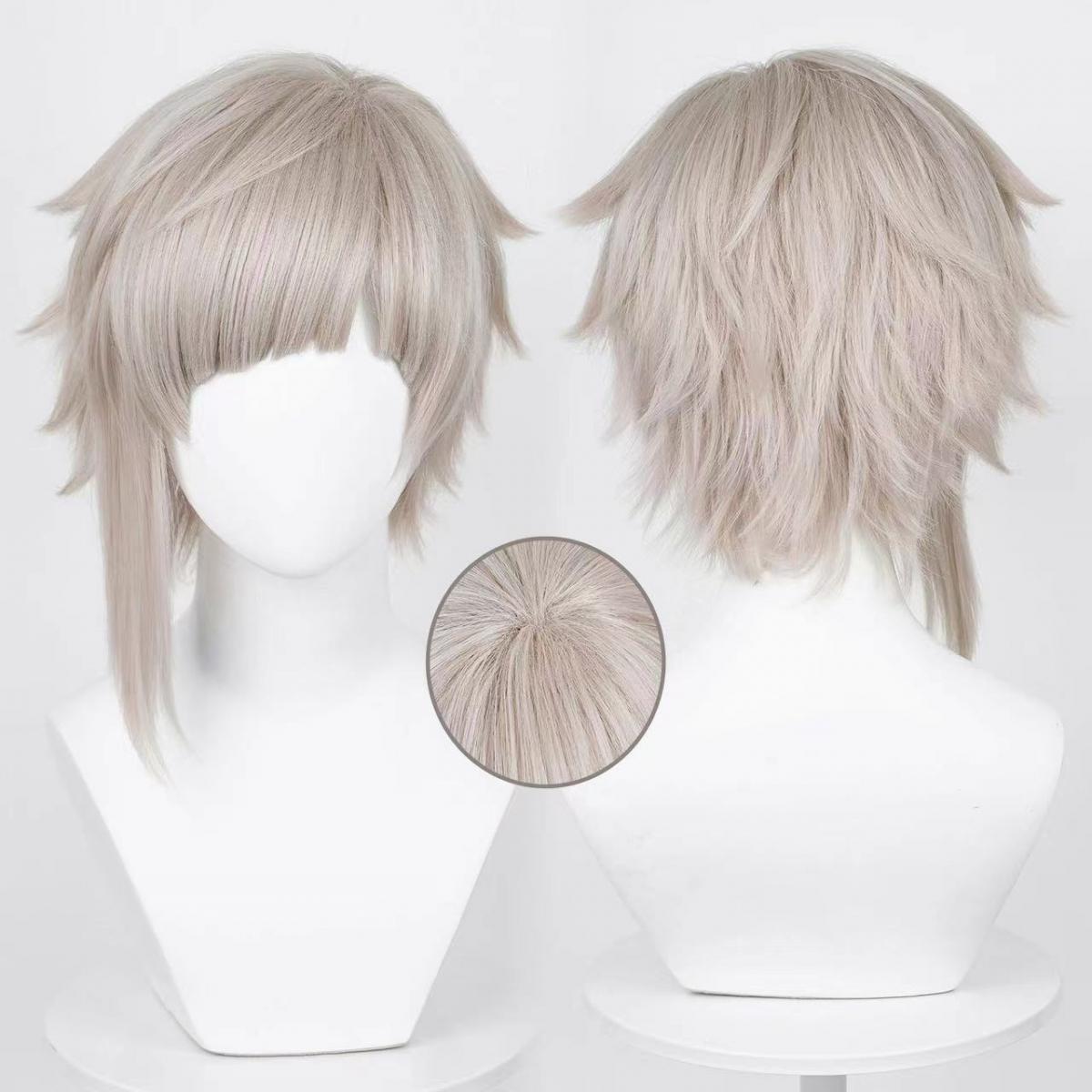Wig cosplay pria Nakajima Atsu - Men Accessories Silver ulasan dan harga
