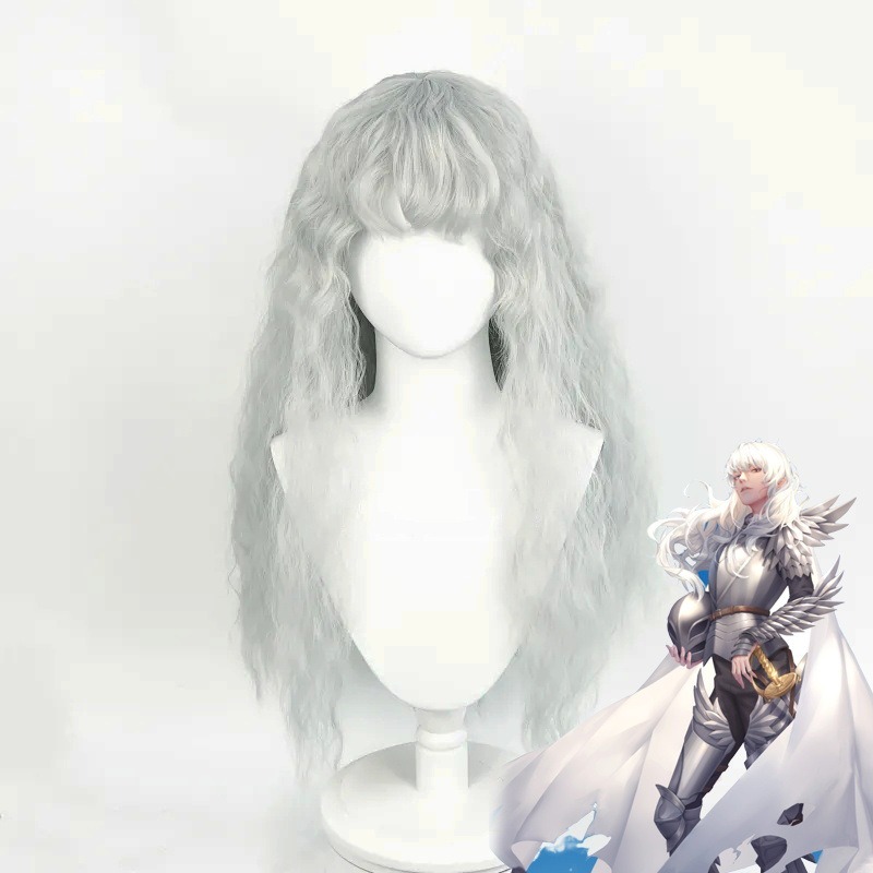 Wig Cosplay Anime Game Berserk - Men Accessories Silver ulasan dan harga
