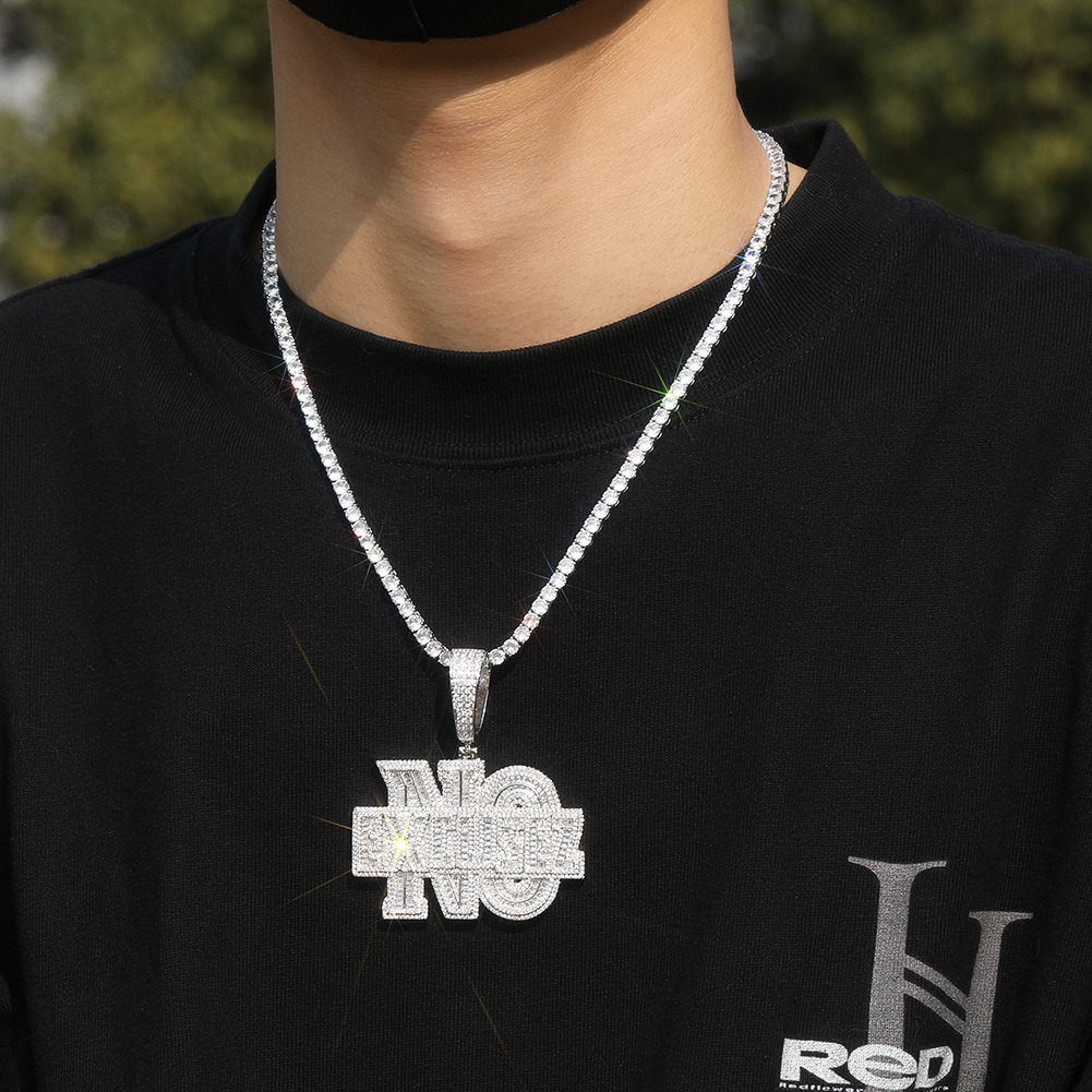 Kalung Hip-hop Alfabet Desain  - Men Accessories Singapore ulasan dan harga