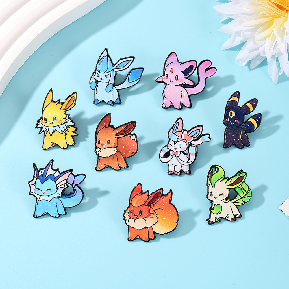 9 Buah Pin Enamel Pokemon Eeve - Lapel Pin Enamel ulasan dan harga